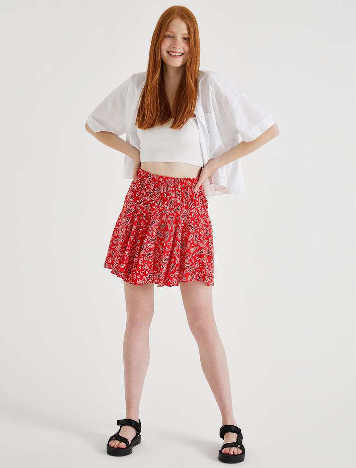  Desenli Etek Mini
