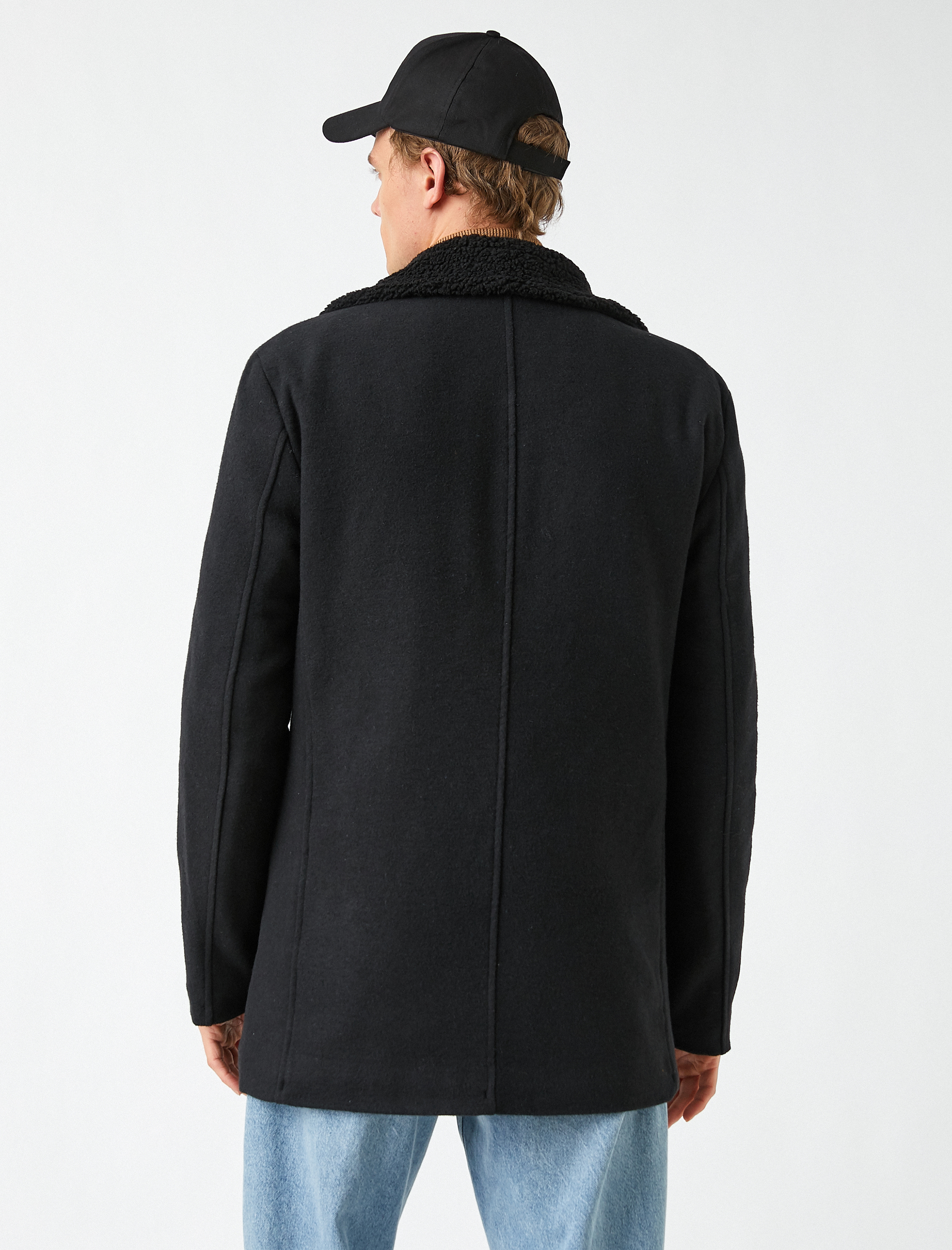   Suni Kürk Yaka Kaşe Kaban