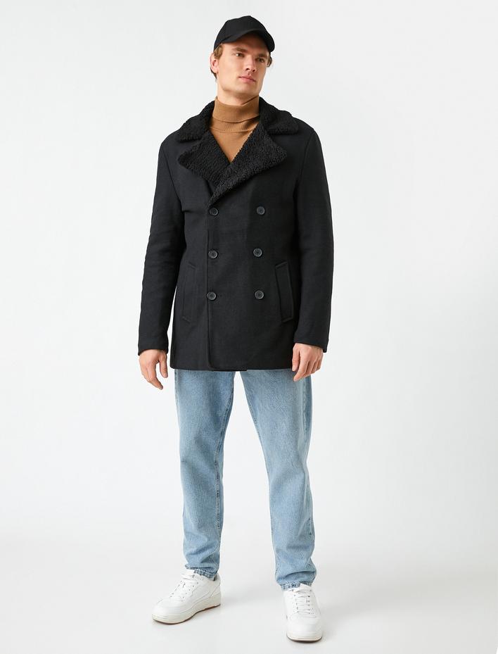  Suni Kürk Yaka Kaşe Kaban