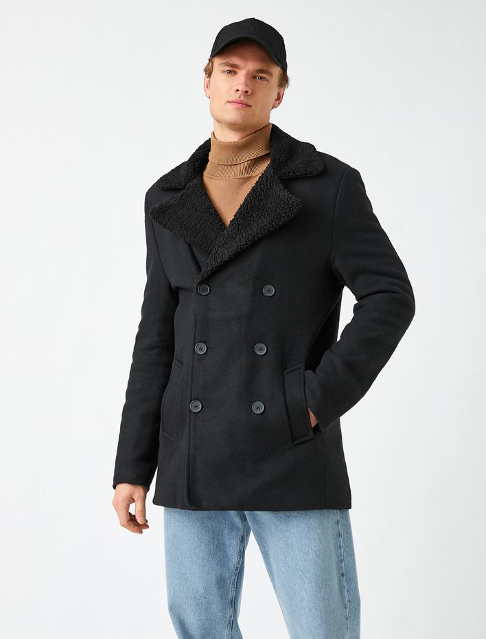  Suni Kürk Yaka Kaşe Kaban