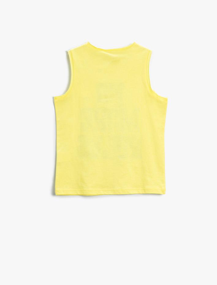 Erkek Çocuk Slogan Baskılı Atlet Bisiklet Yaka Pamuklu