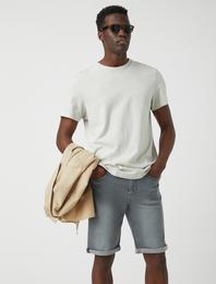 Katlı Paça Kot Şort