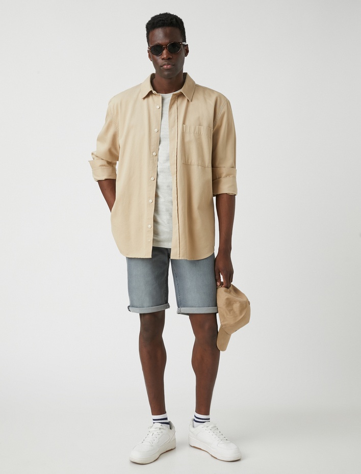  Katlı Paça Kot Şort