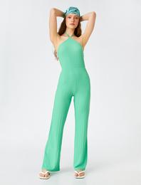 Halter Yaka Tulum Fitilli Maksi