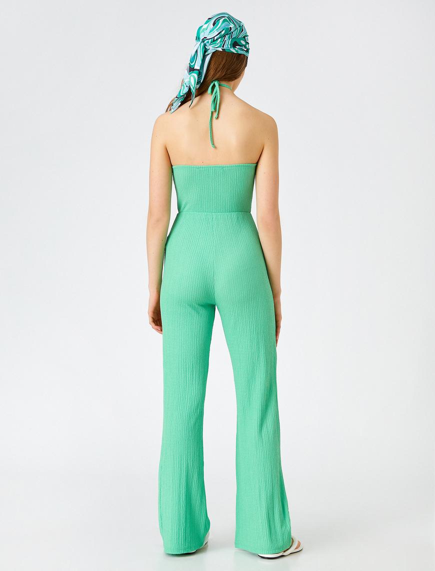   Halter Yaka Tulum Fitilli Maksi