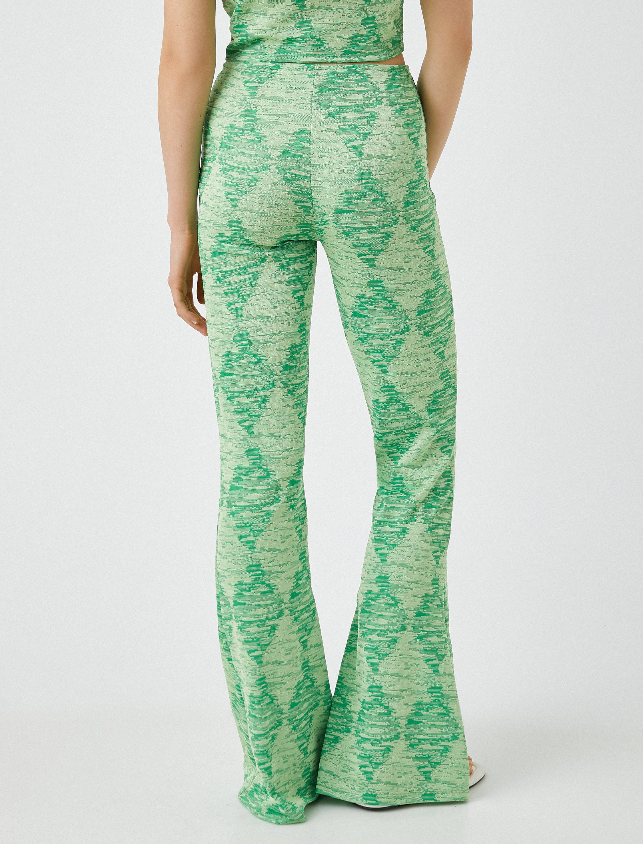 Desenli İspanyol Paça Pantolon