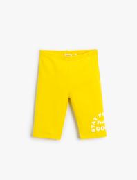 Baskılı Bermuda Tayt Pamuklu