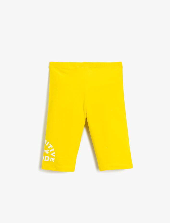 Kız Çocuk Baskılı Bermuda Tayt Pamuklu