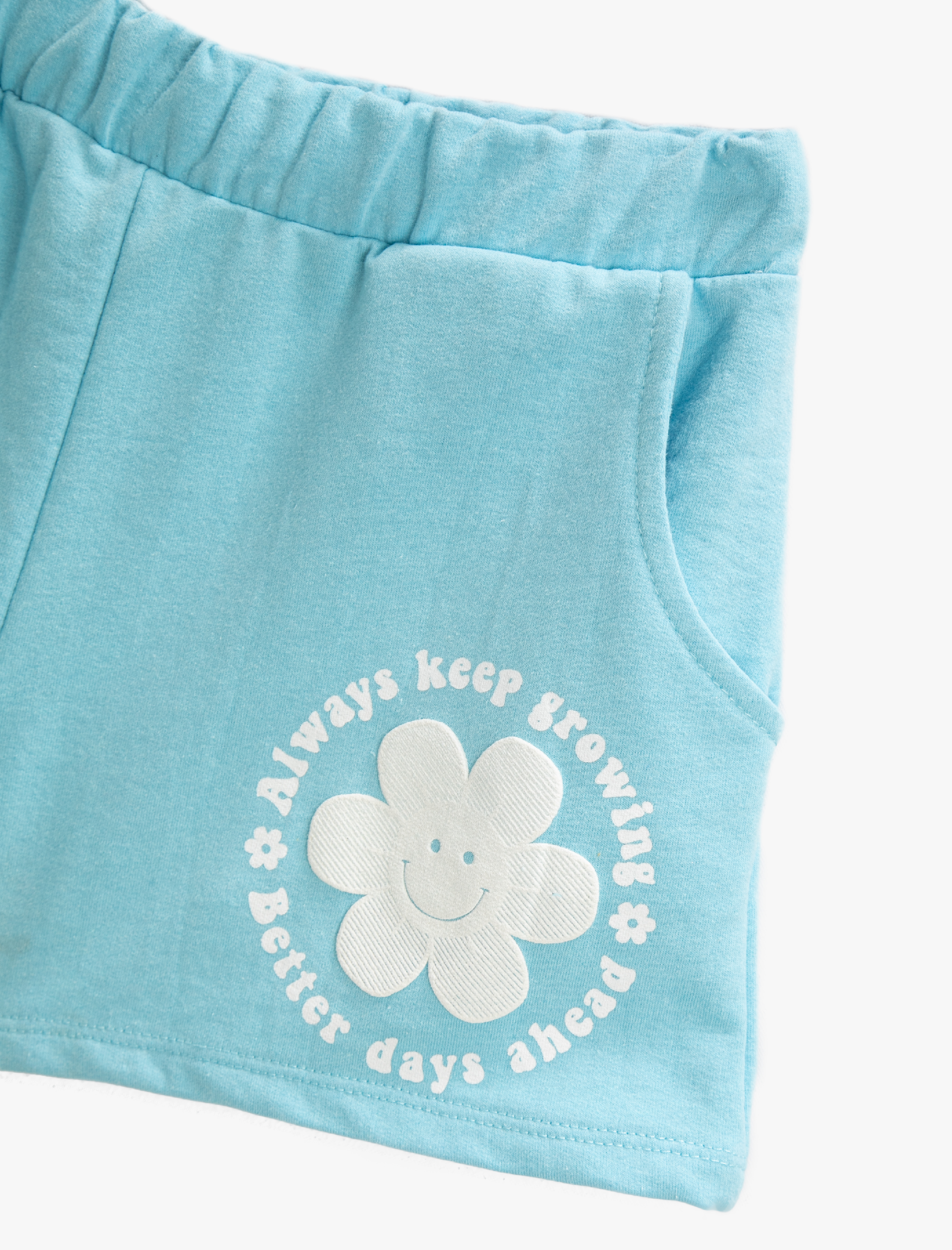  Kız Çocuk Baskılı Şort Beli Lastikli