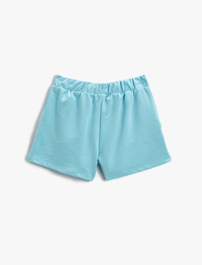 Kız Çocuk Baskılı Şort Beli Lastikli