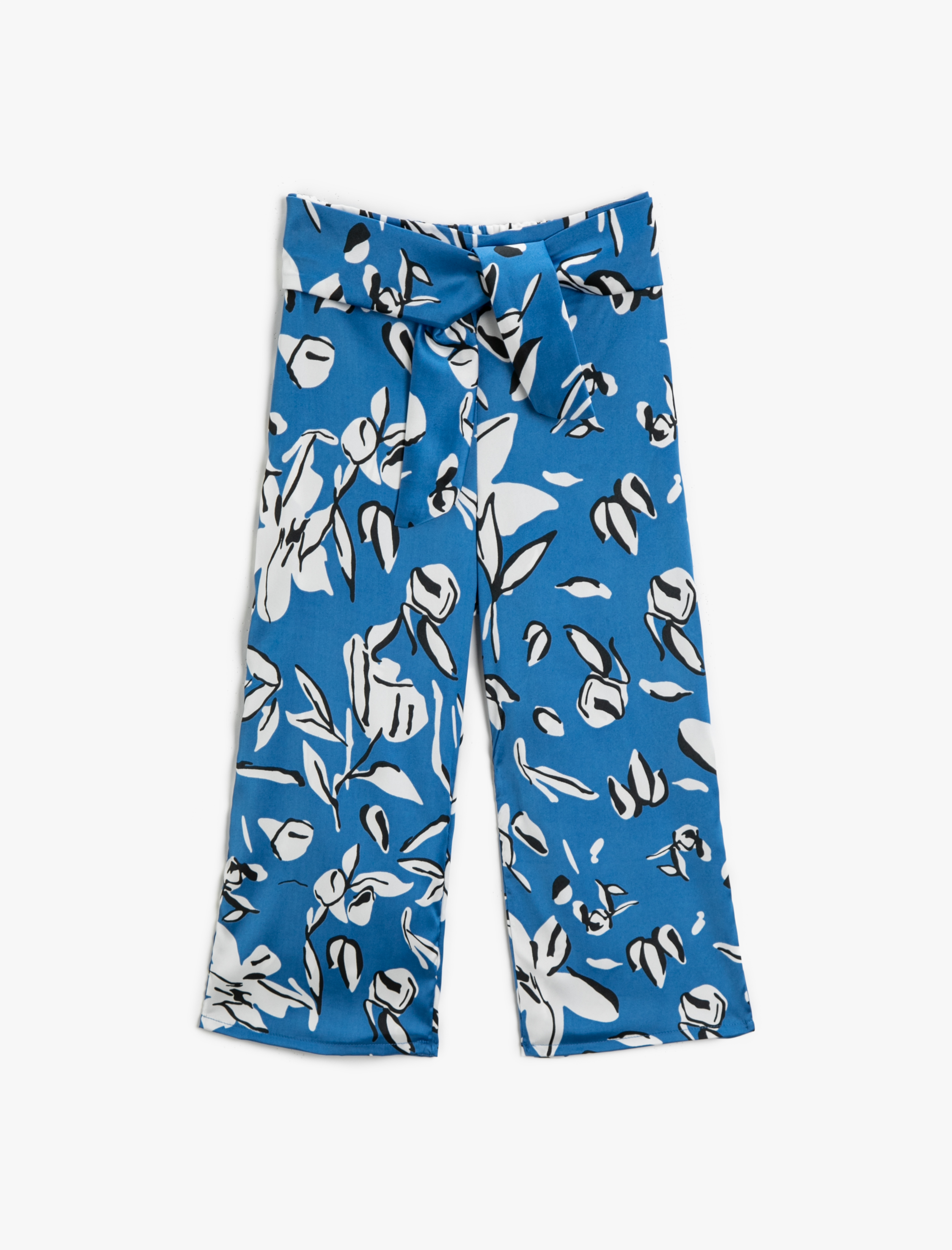  Kız Çocuk Desenli Pantolon Kuşaklı