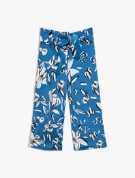 Desenli Pantolon Kuşaklı