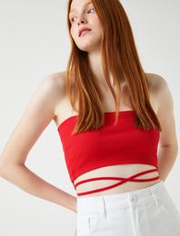 Fitilli Atlet Bel Detaylı Askısız Pamuklu