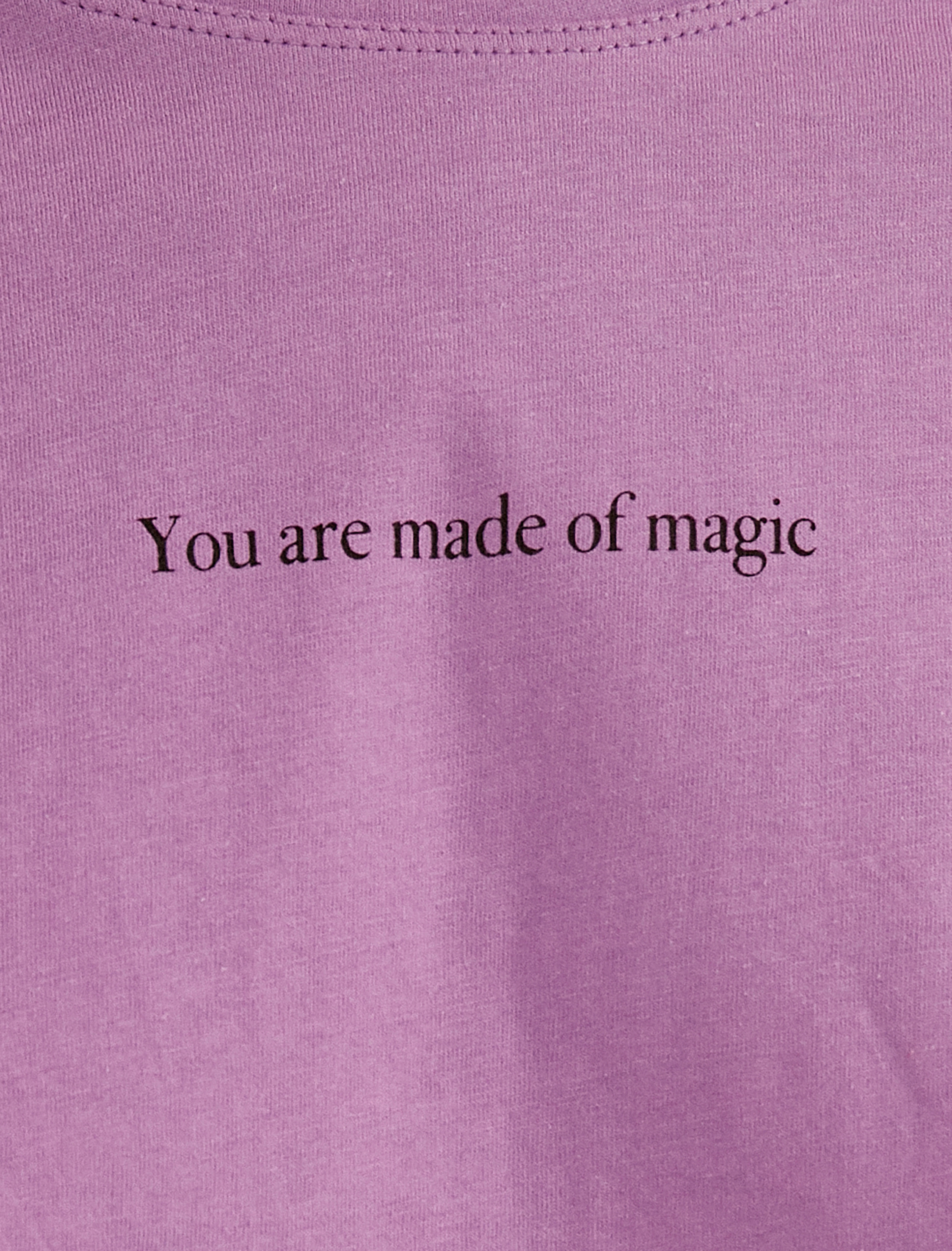   Pamuklu Bisiklet Yaka Kısa Kollu Yazılı Baskılı Crop Tişört