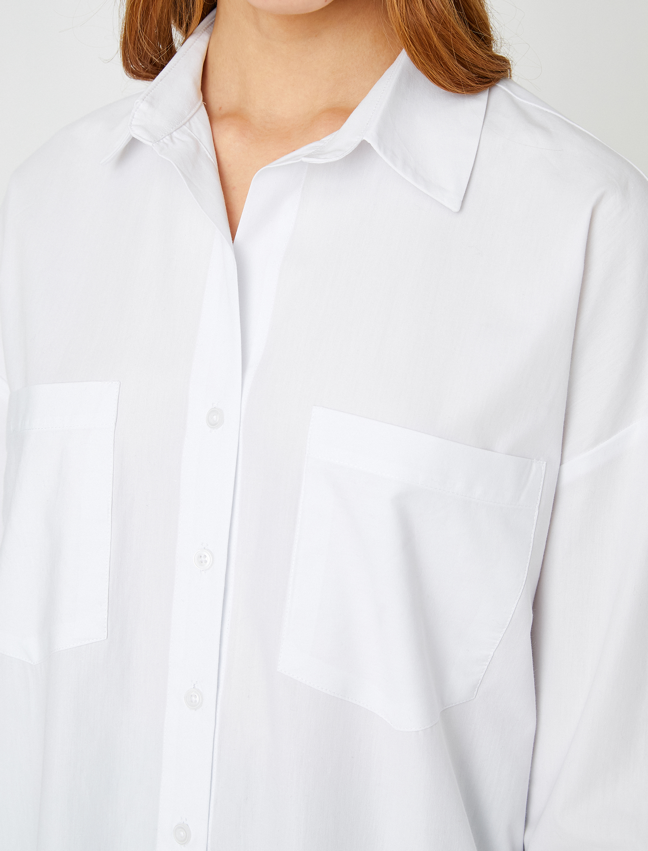   Uzun Kollu Pamuklu Cepli Gömlek