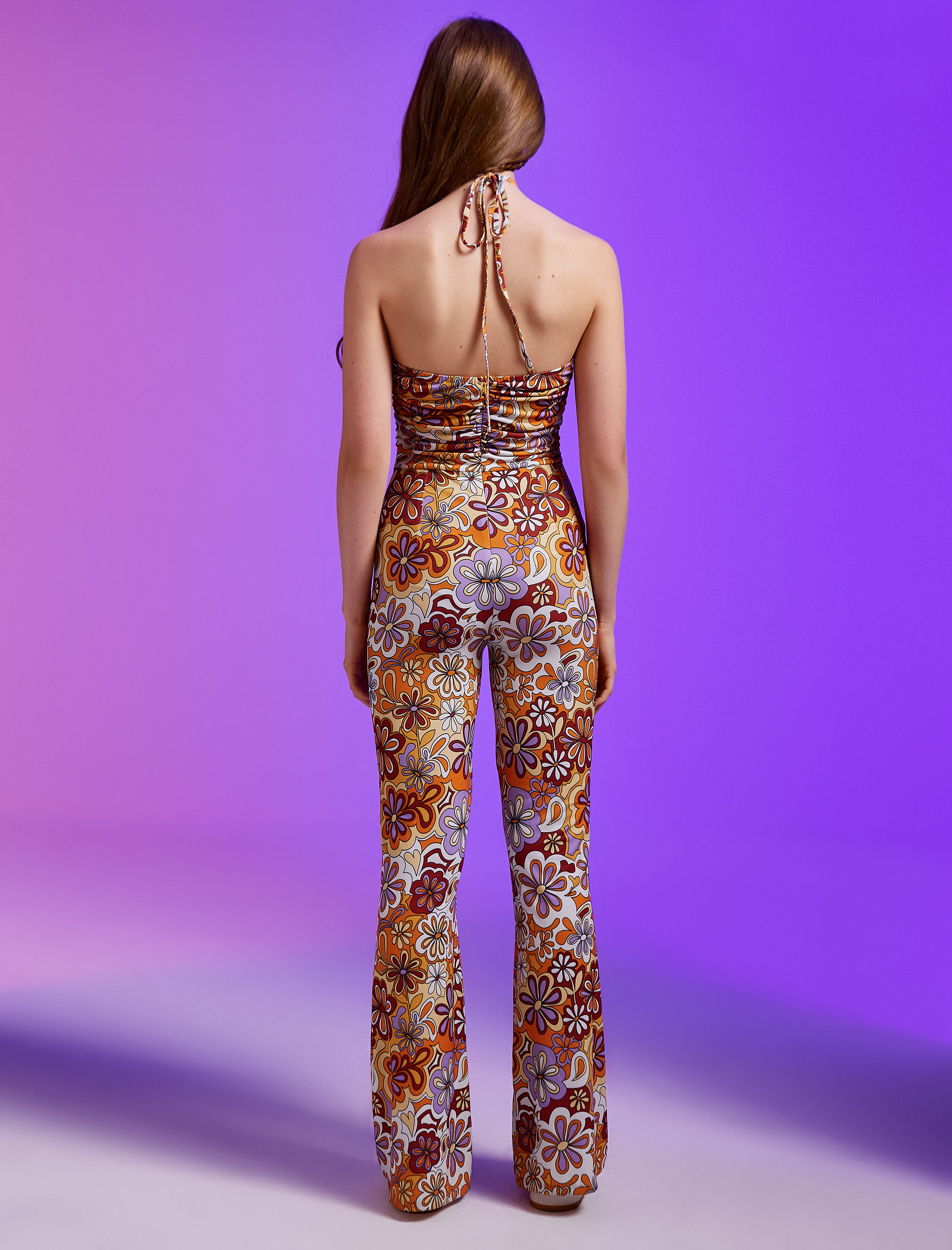 İspanyol Paça Tulum Çiçekli Pencere Detaylı