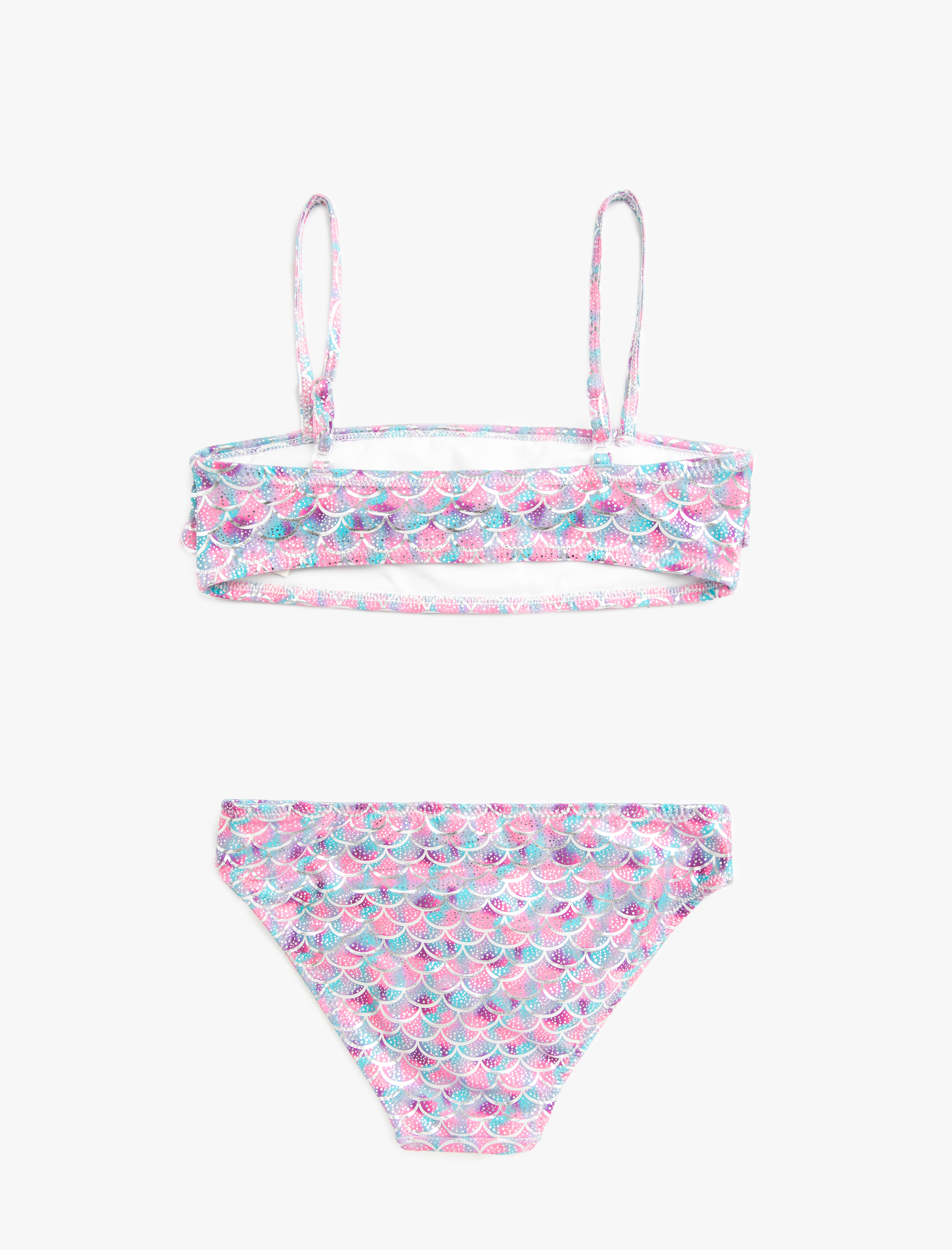  Kız Çocuk Bikini Takımı Fırfırlı İnce Askılı