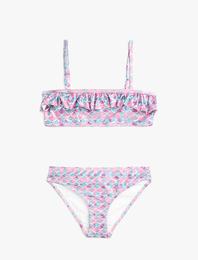 Bikini Takımı Fırfırlı İnce Askılı