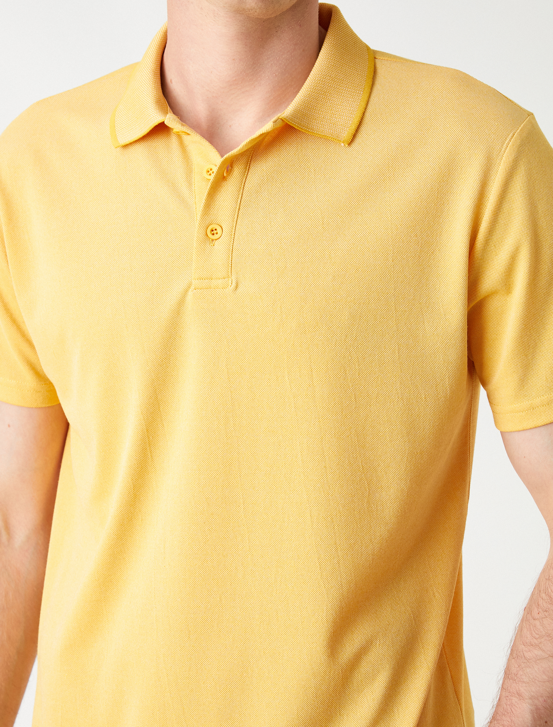 srページ Sarı Erkek Basic Tişört Polo Yaka 2SAM10399MK | Koton