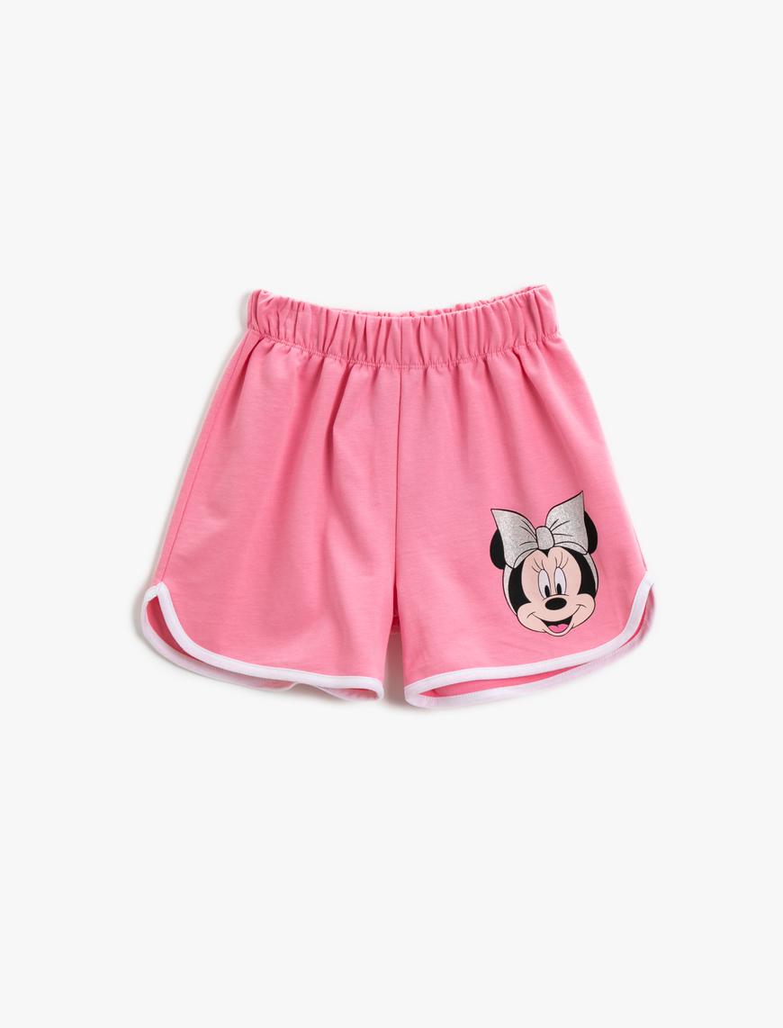  Kız Çocuk Minnie Mouse Şort Lisanslı Pamuklu