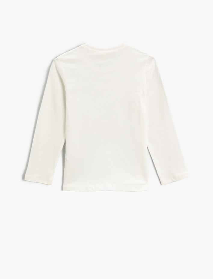 Kız Çocuk Uzun Kollu Tişört Pullu Payetli Bisiklet Yaka Pamuklu