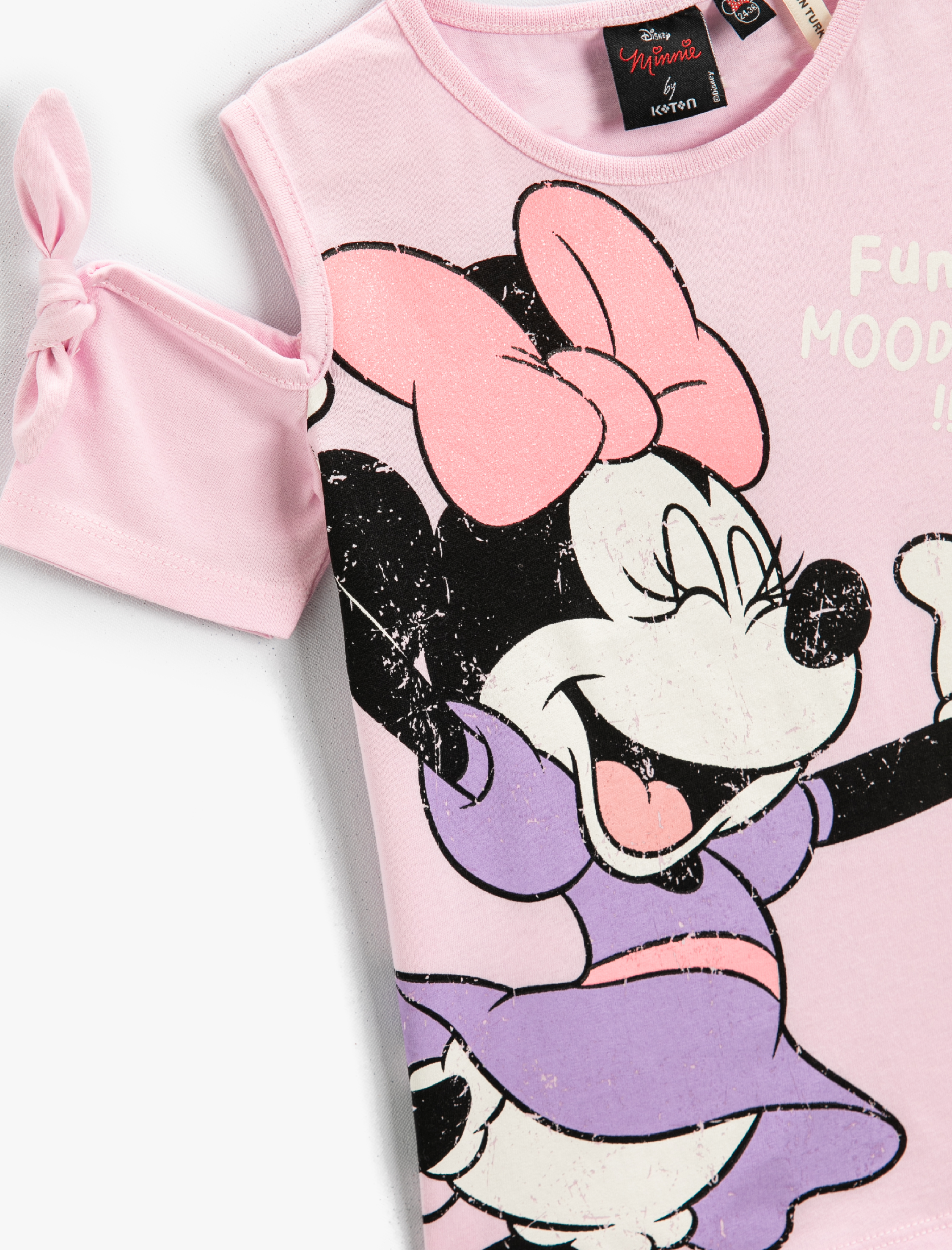 Kız Bebek Minnie Mouse Lisanslı Omuz Detaylı Tişört Pamuklu