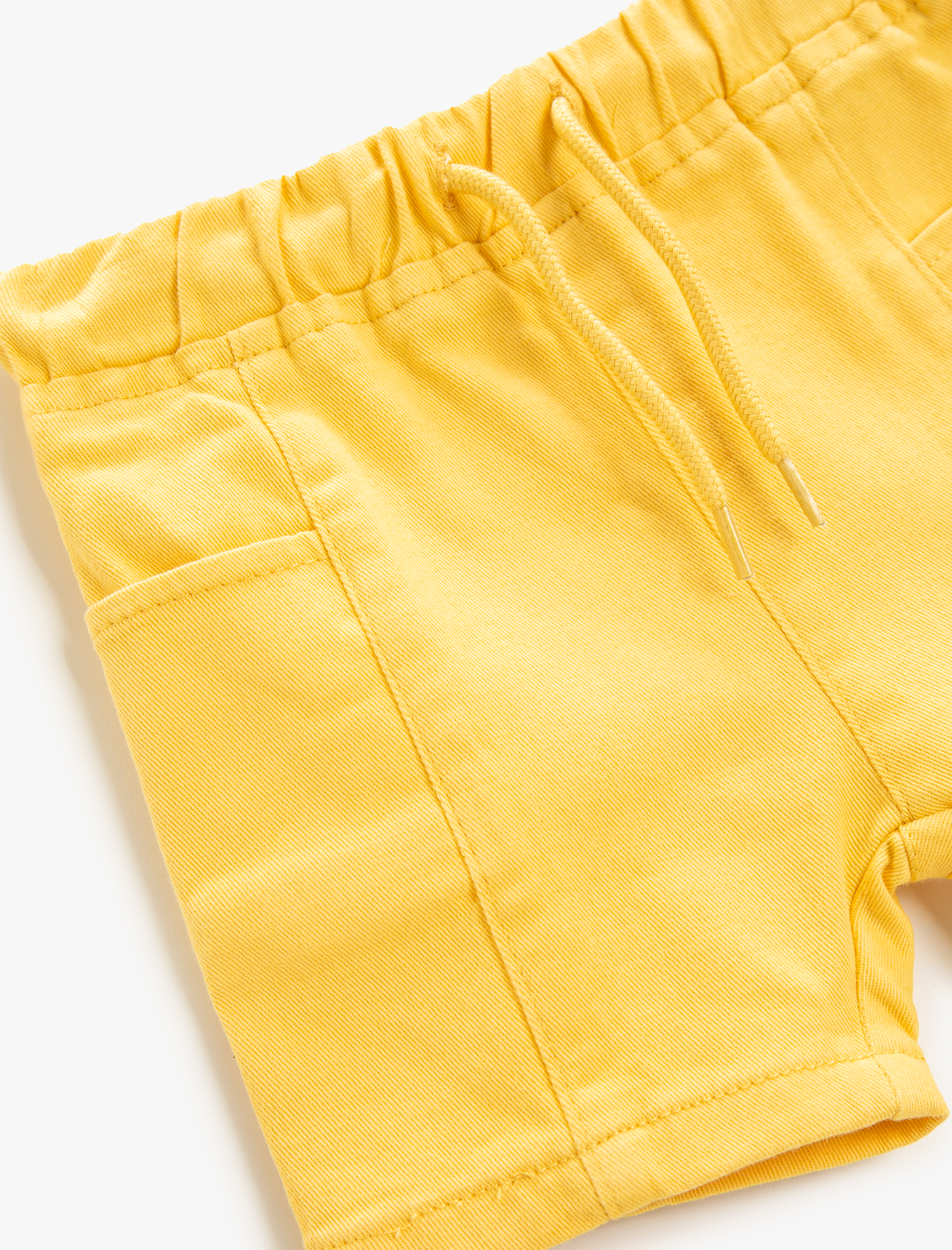  Erkek Bebek Pamuklu Şort Cep Detaylı Beli Bağlamalı Lastikli