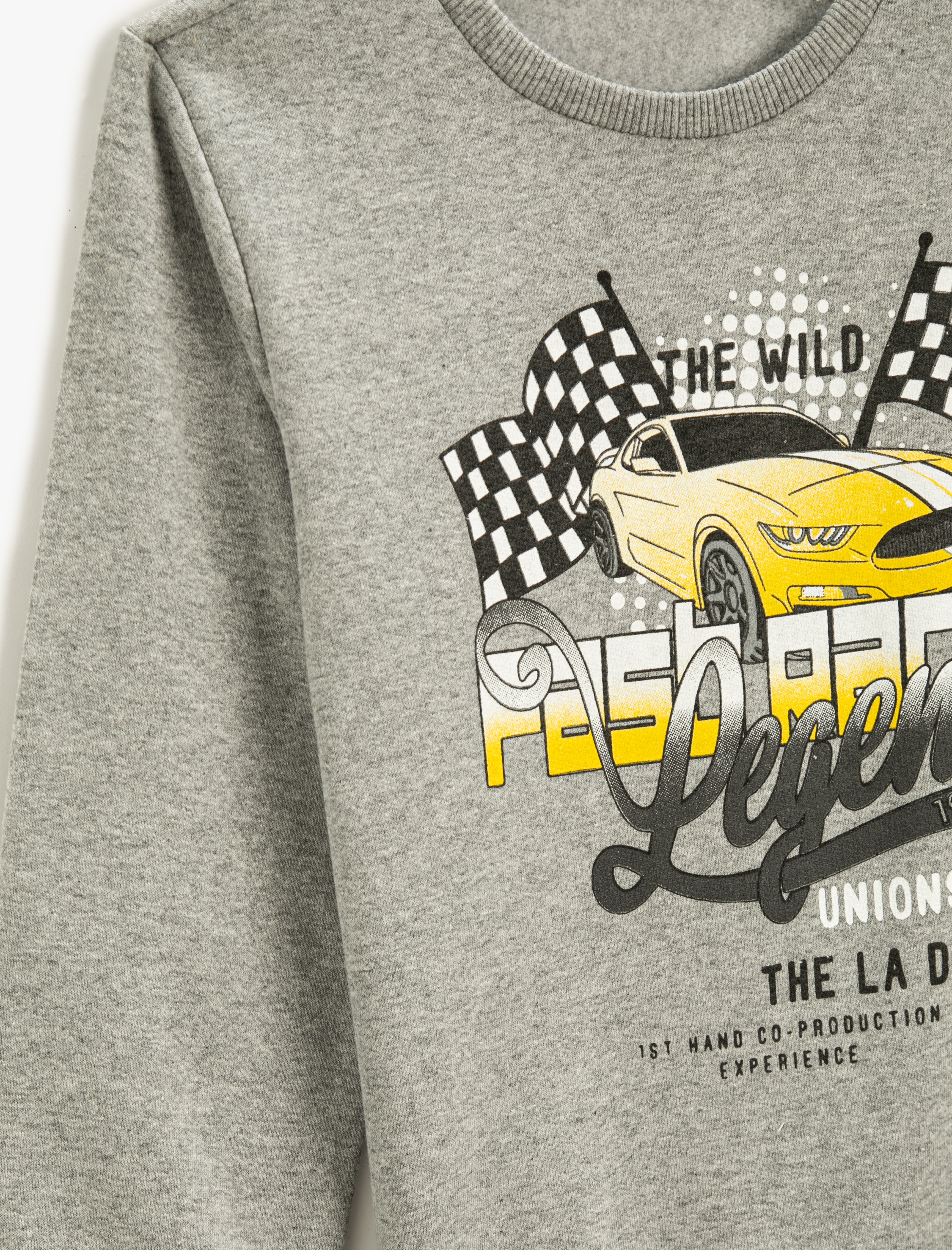  Erkek Çocuk Sweatshirt Uzun Kollu Baskılı Bisiklet Yaka