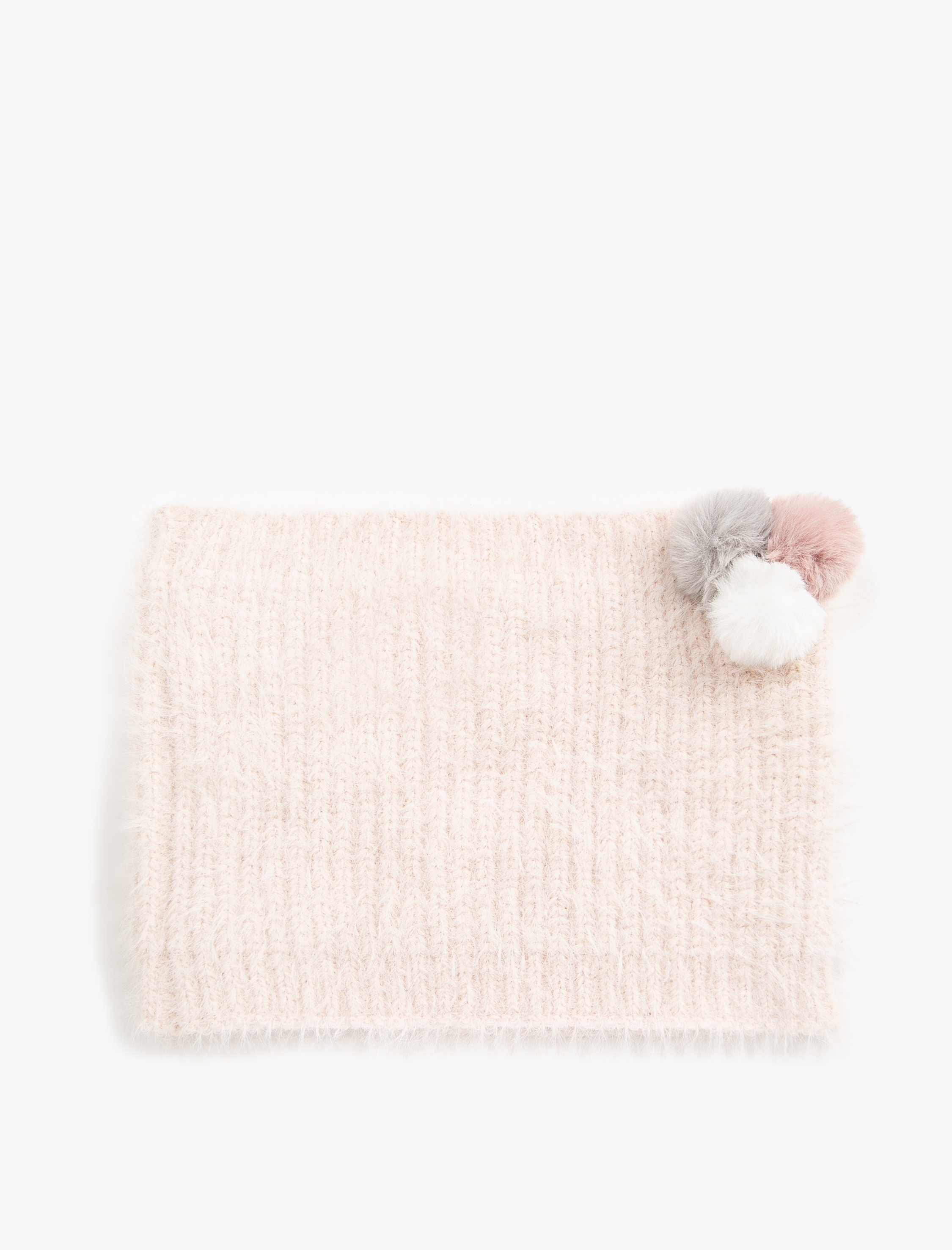  Kız Çocuk Peluş Örgü Boyunluk Atkı