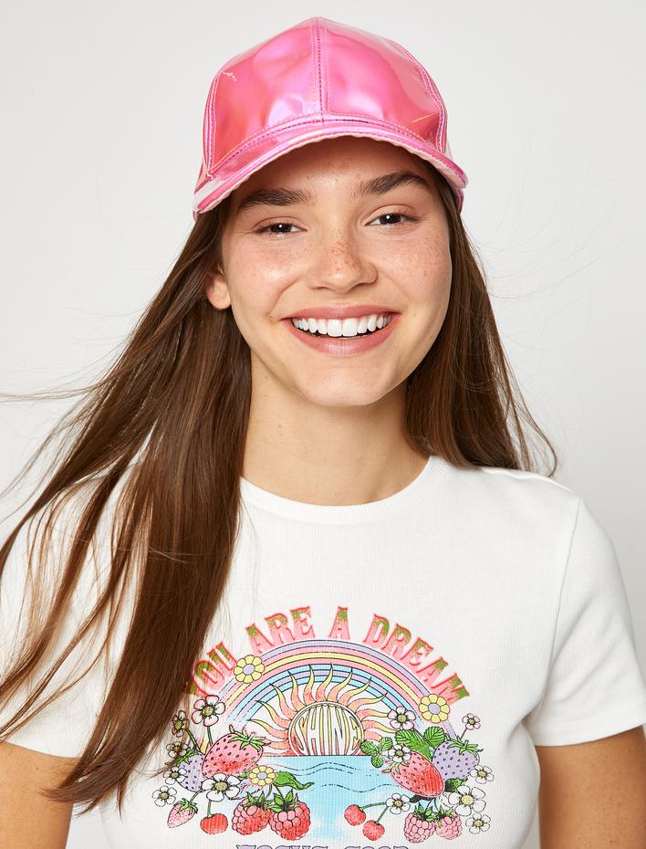 Kadın Cap Şapka Hologram Görünümlü