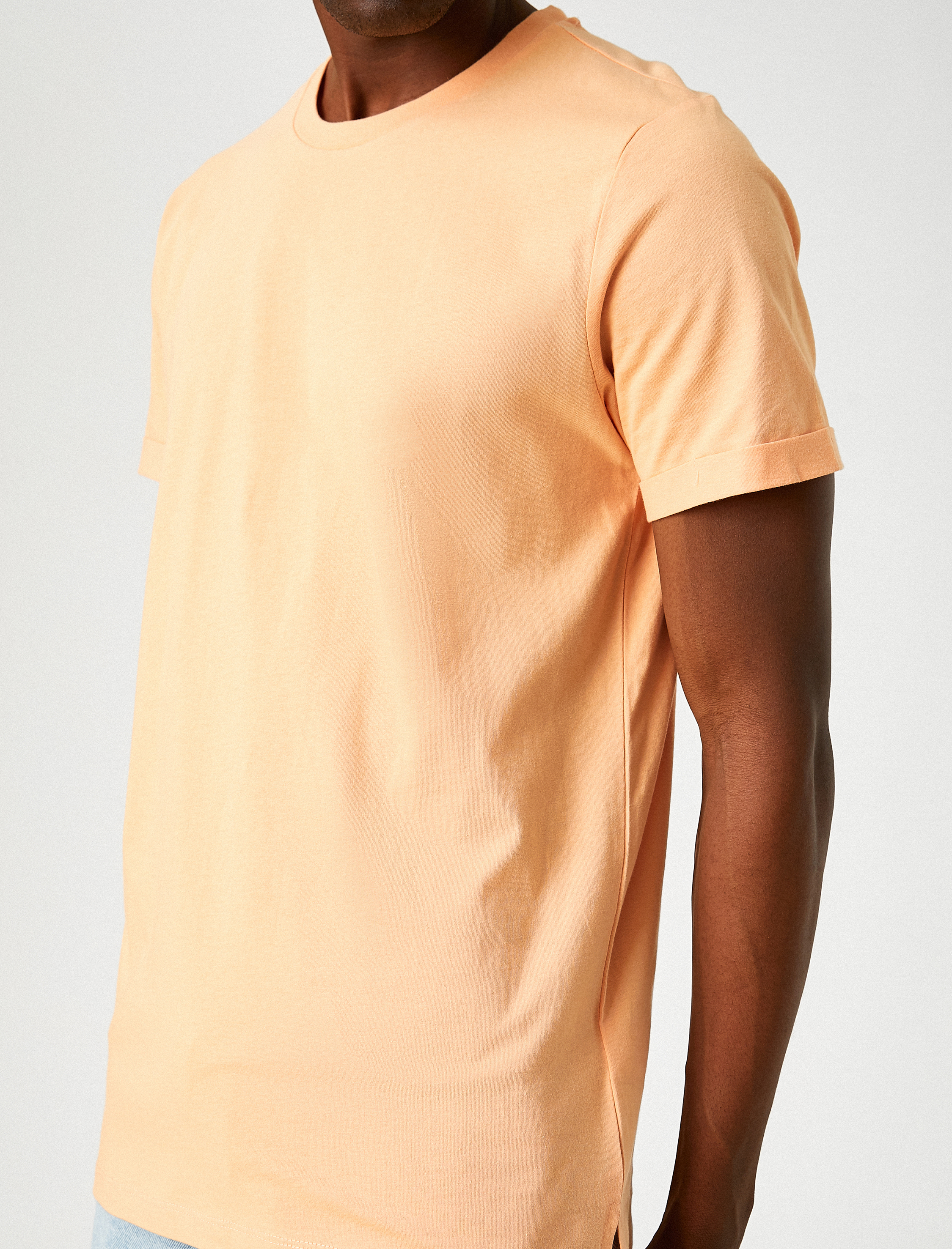   Basic Uzun Tişört Bisiklet Yaka