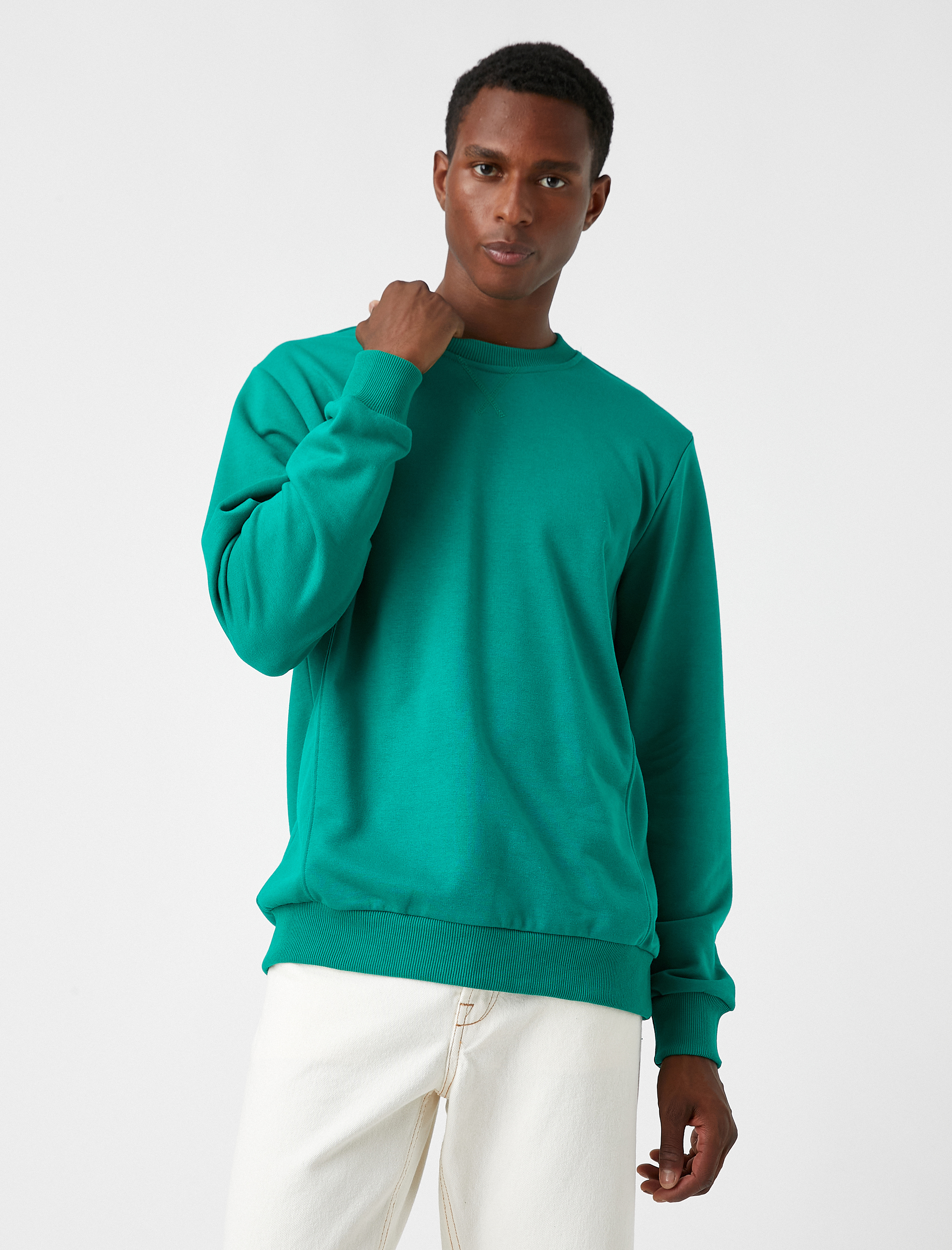 Basic Sweatshirt Bisiklet Yaka