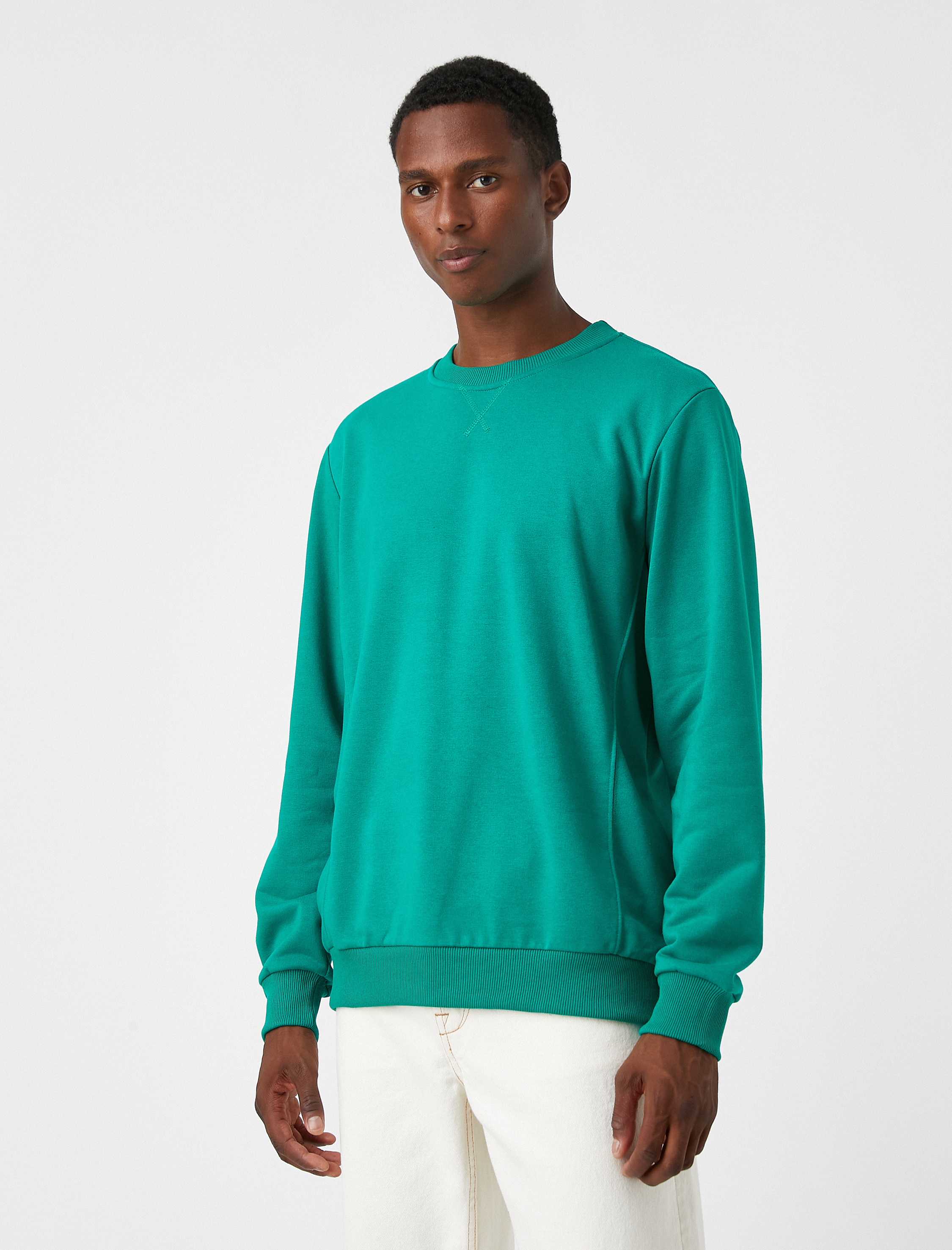 Basic Sweatshirt Bisiklet Yaka