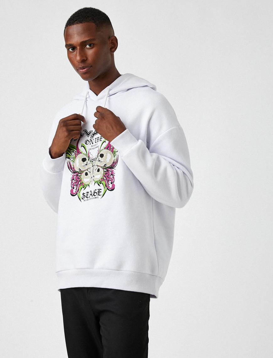   Baskılı Oversize Sweatshirt Şardonlu