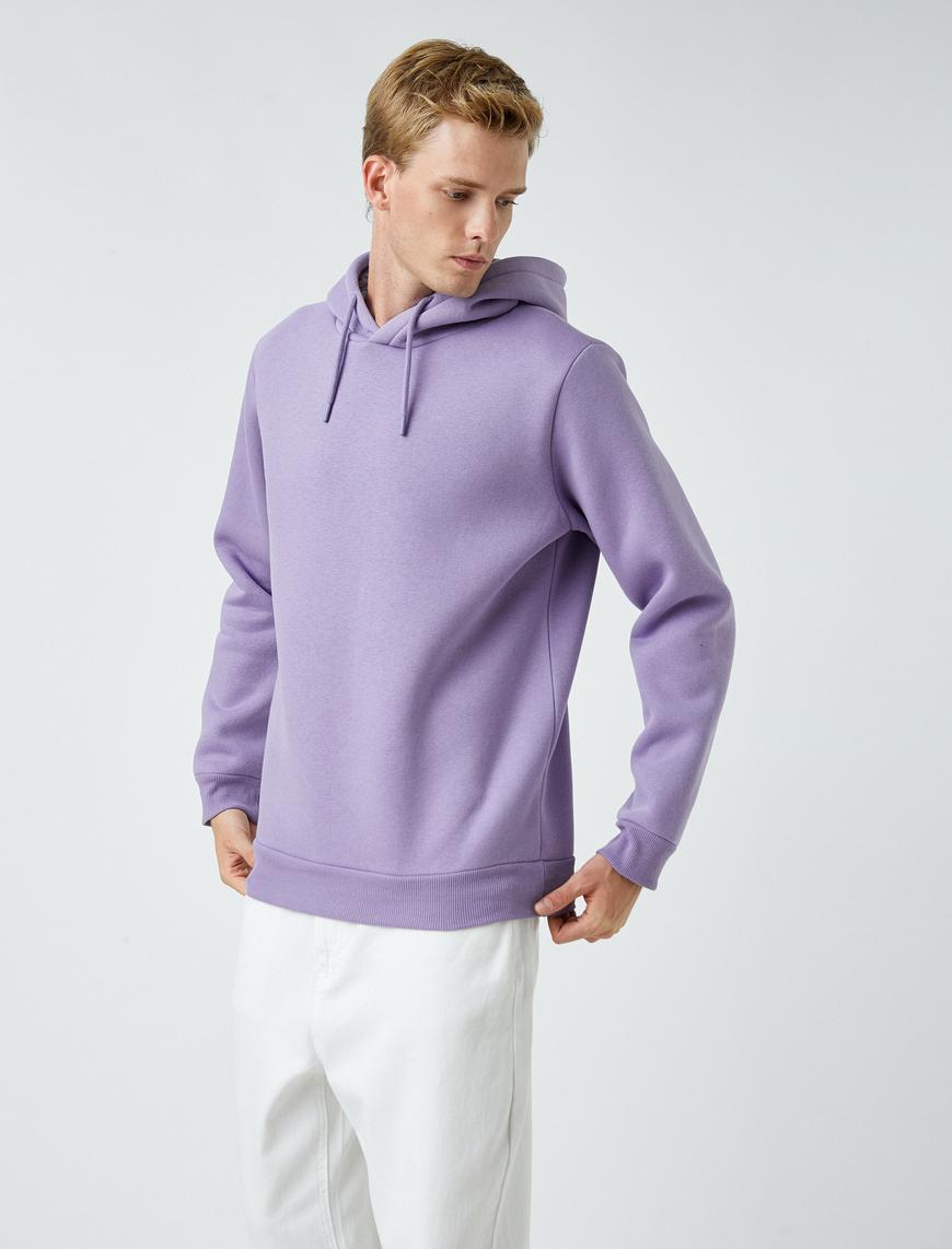   Basic Kapşonlu Sweatshirt