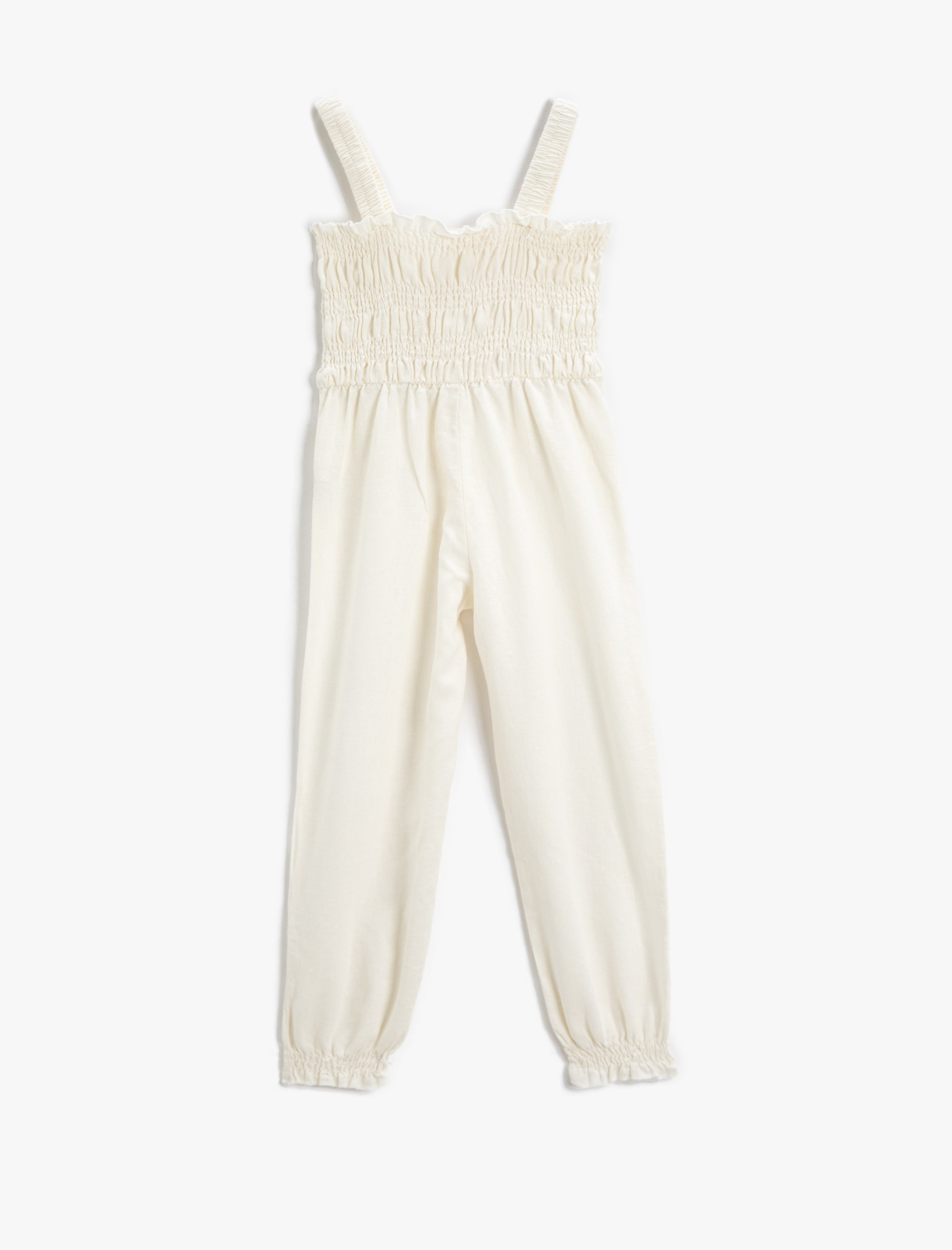  Kız Çocuk Keten Karışımlı Tulum Askılı