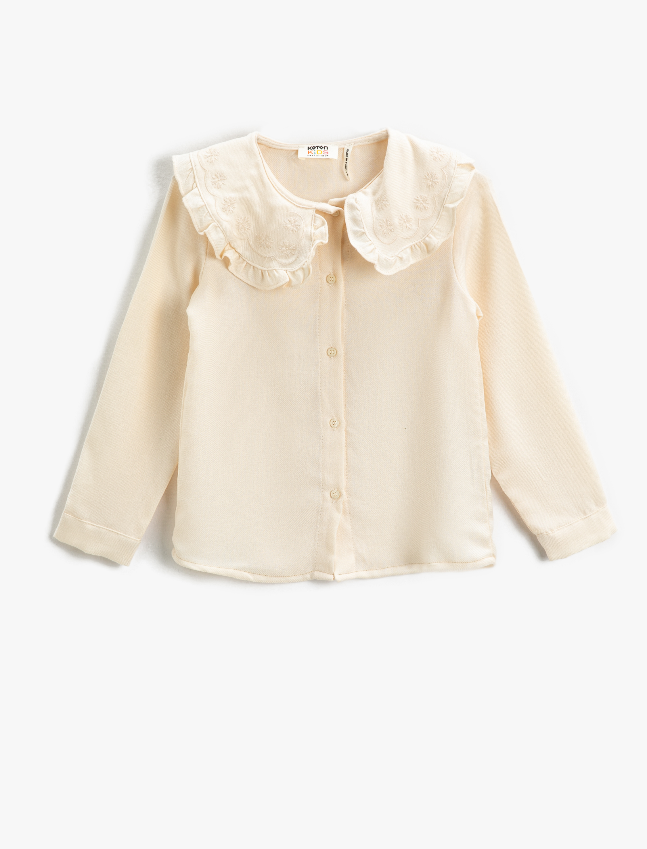  Kız Çocuk Bebe Yaka Nakışlı Gömlek