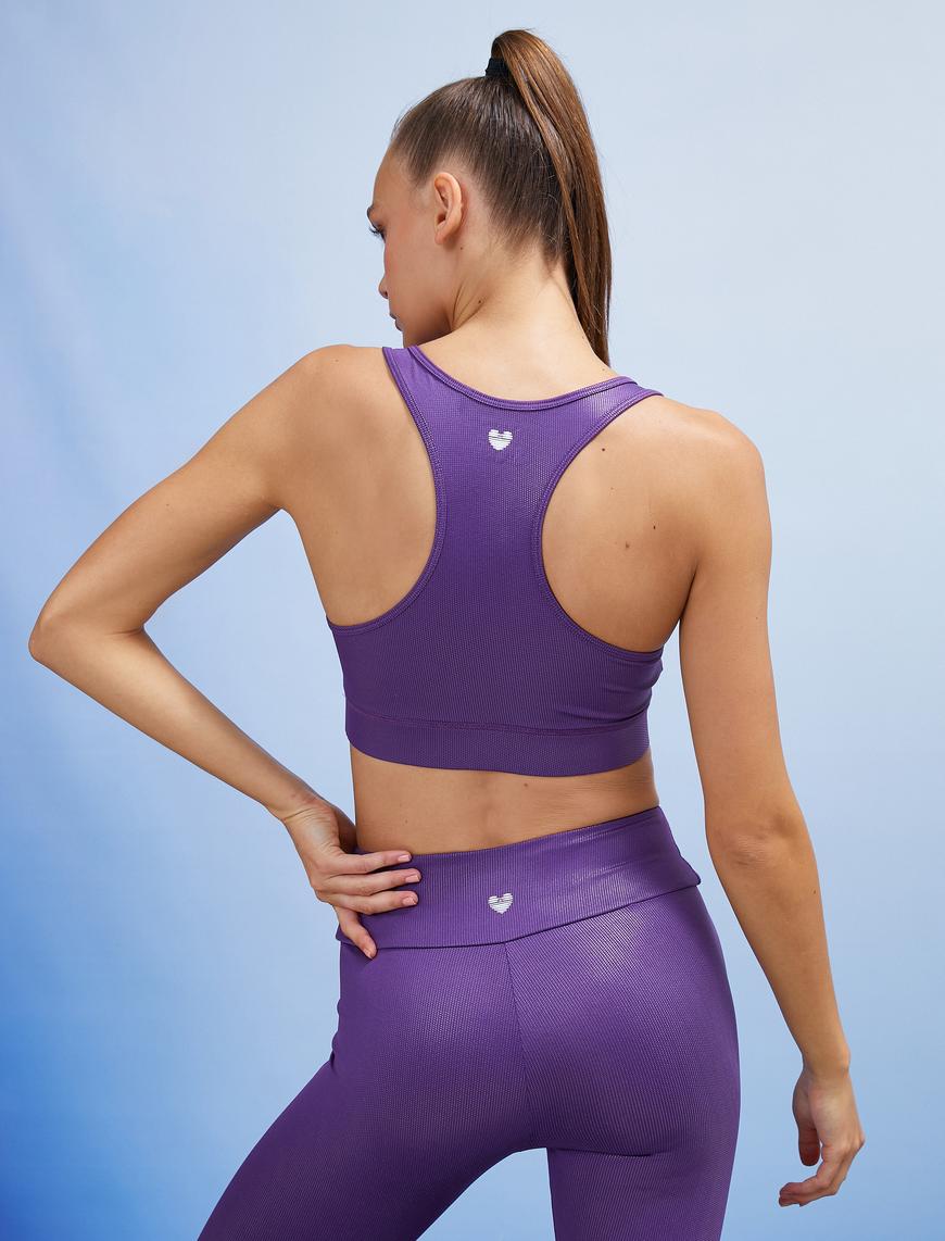  Dolgulu Balensiz Halter Yaka Sporcu Sütyeni