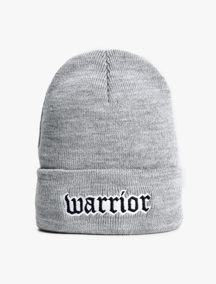 Erkek Basic Örgü Bere Slogan İşlemeli Katlama Detaylı