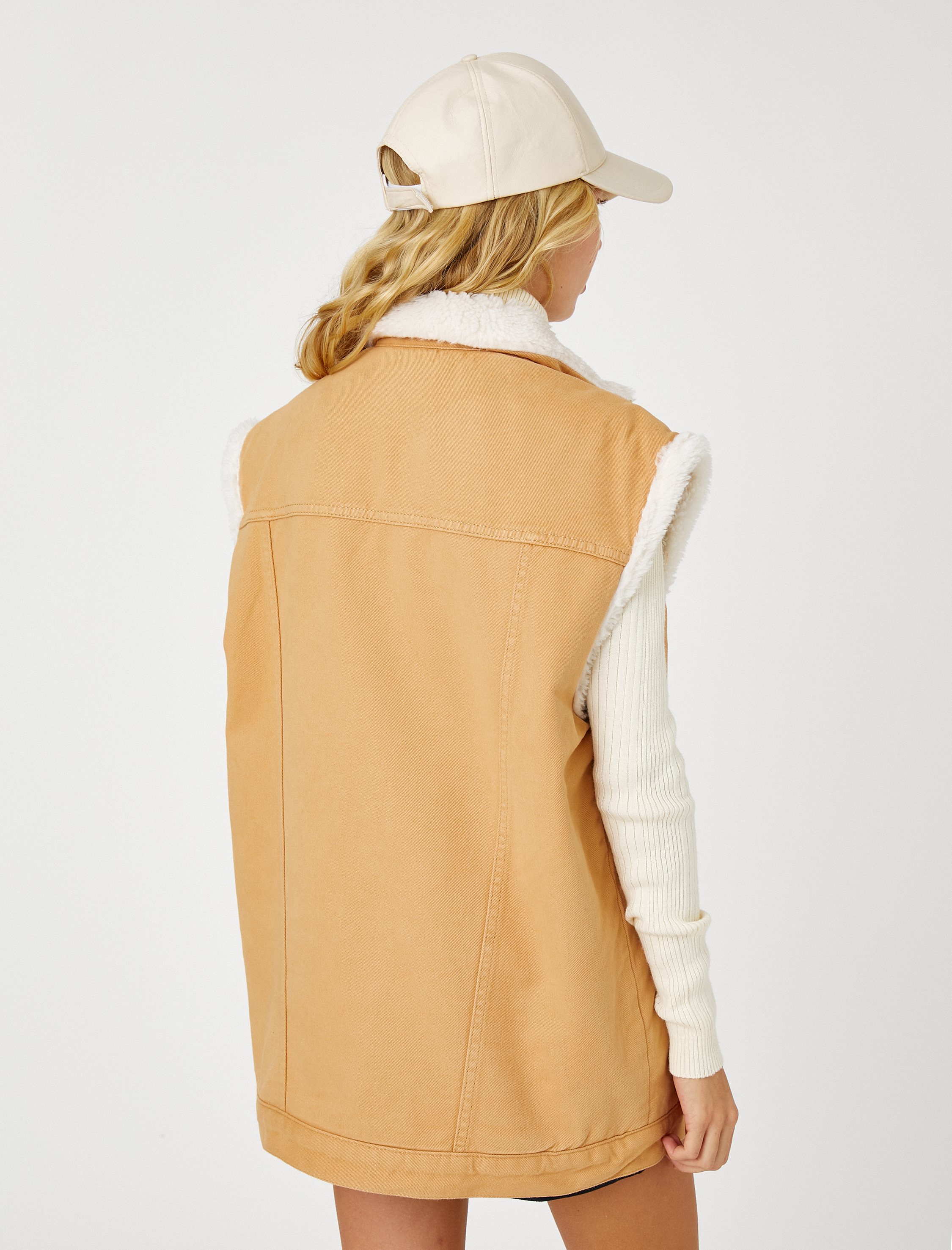   Kot Yelek Peluş Detaylı Cepli