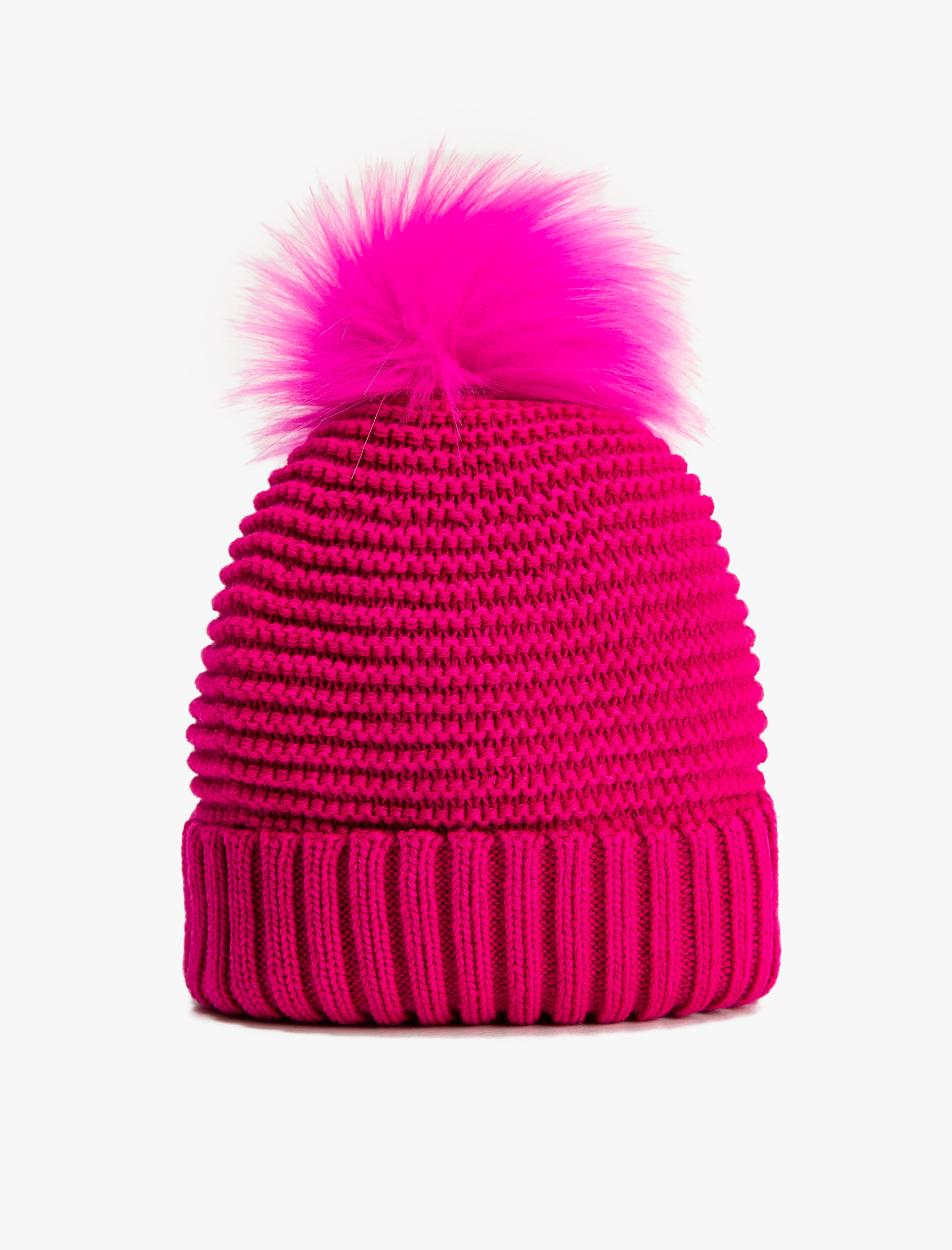  Kadın Suni Kürk Ponpon Detaylı Lastikli Örgü Bere