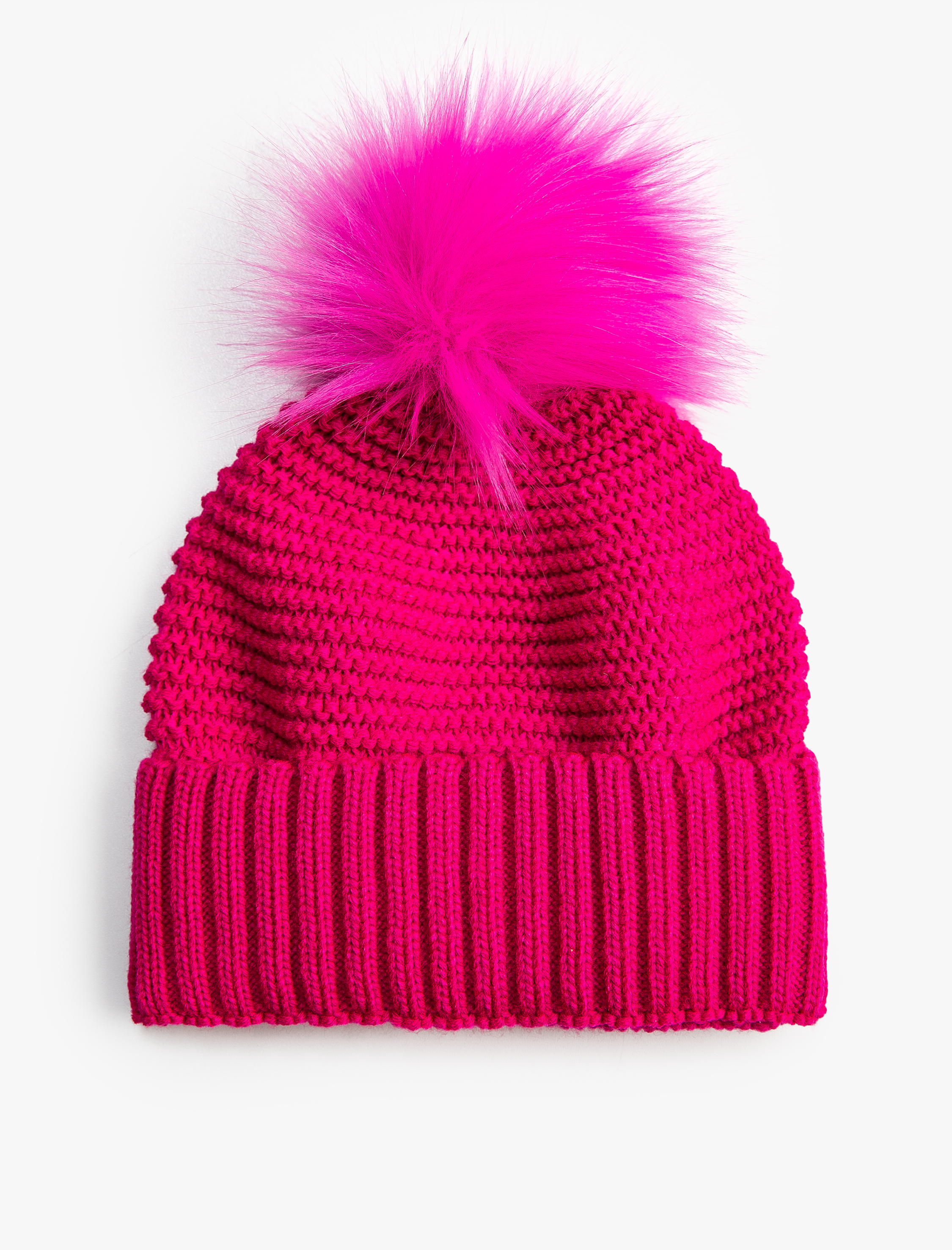  Kadın Suni Kürk Ponpon Detaylı Lastikli Örgü Bere