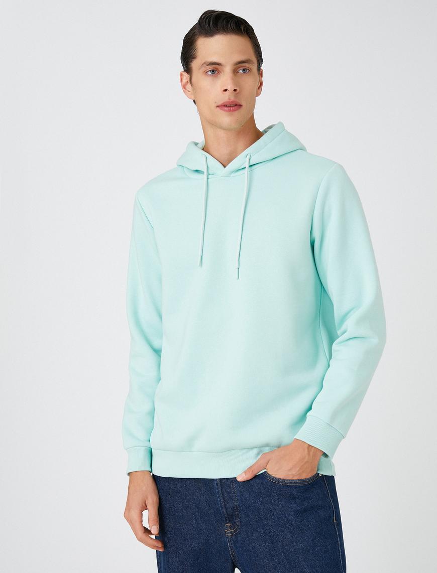   Basic Kapşonlu Sweatshirt