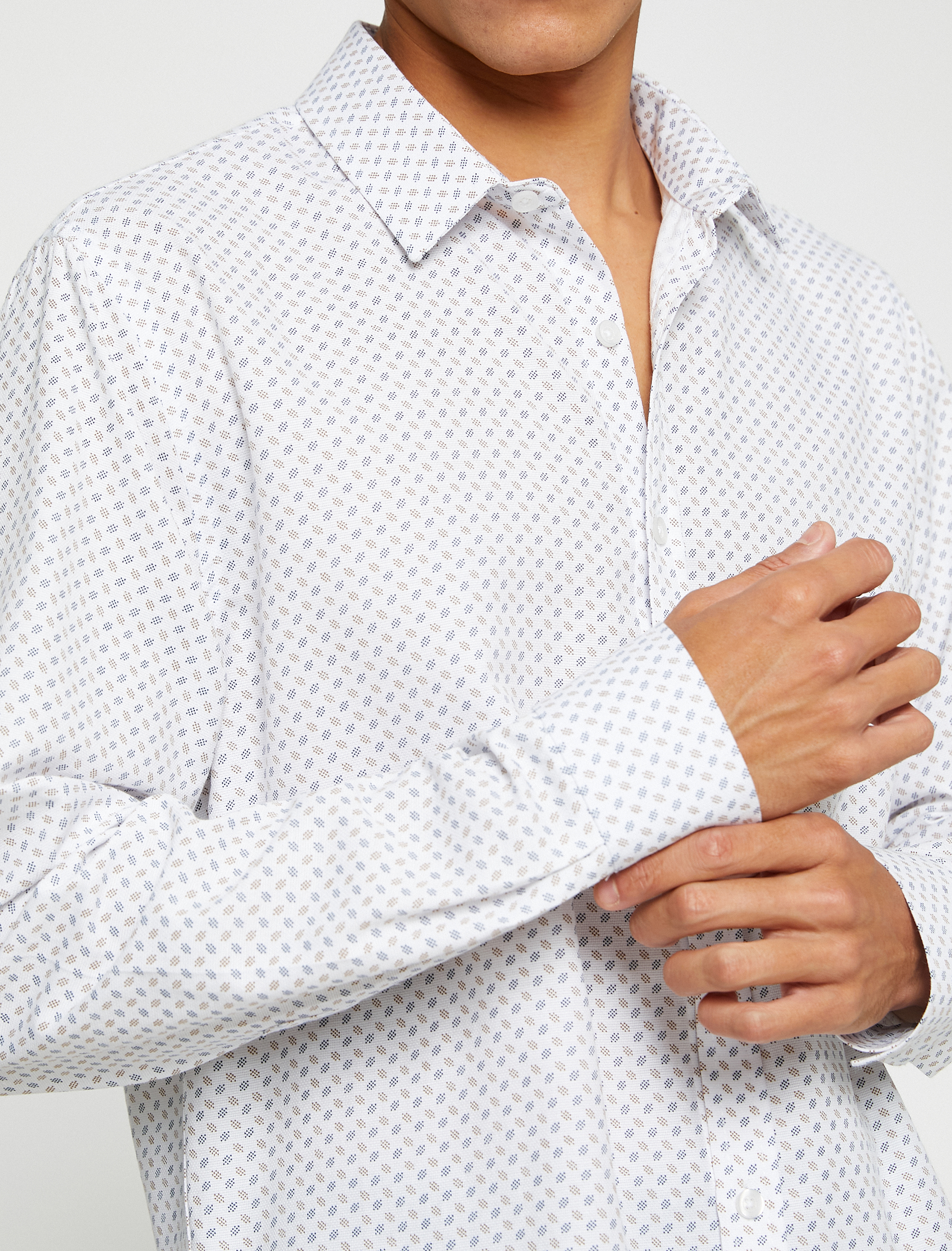   Spor Gömlek Slim Fit Klasik Yaka Uzun Kollu Non Iron