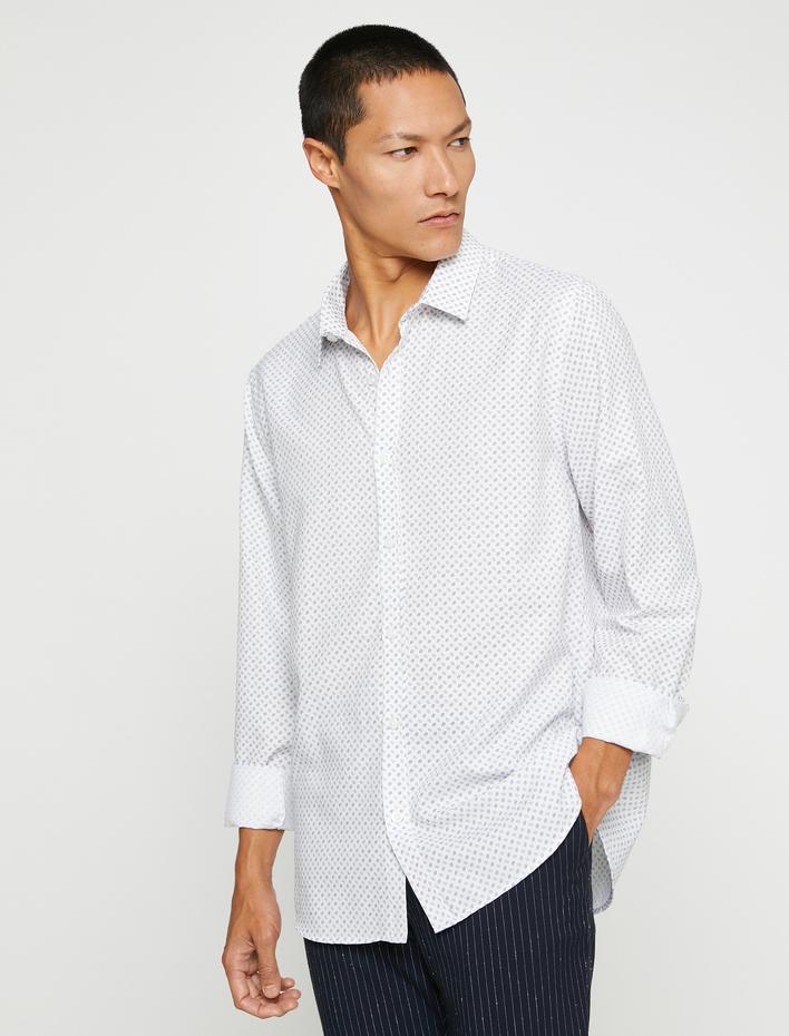  Spor Gömlek Slim Fit Klasik Yaka Uzun Kollu Non Iron