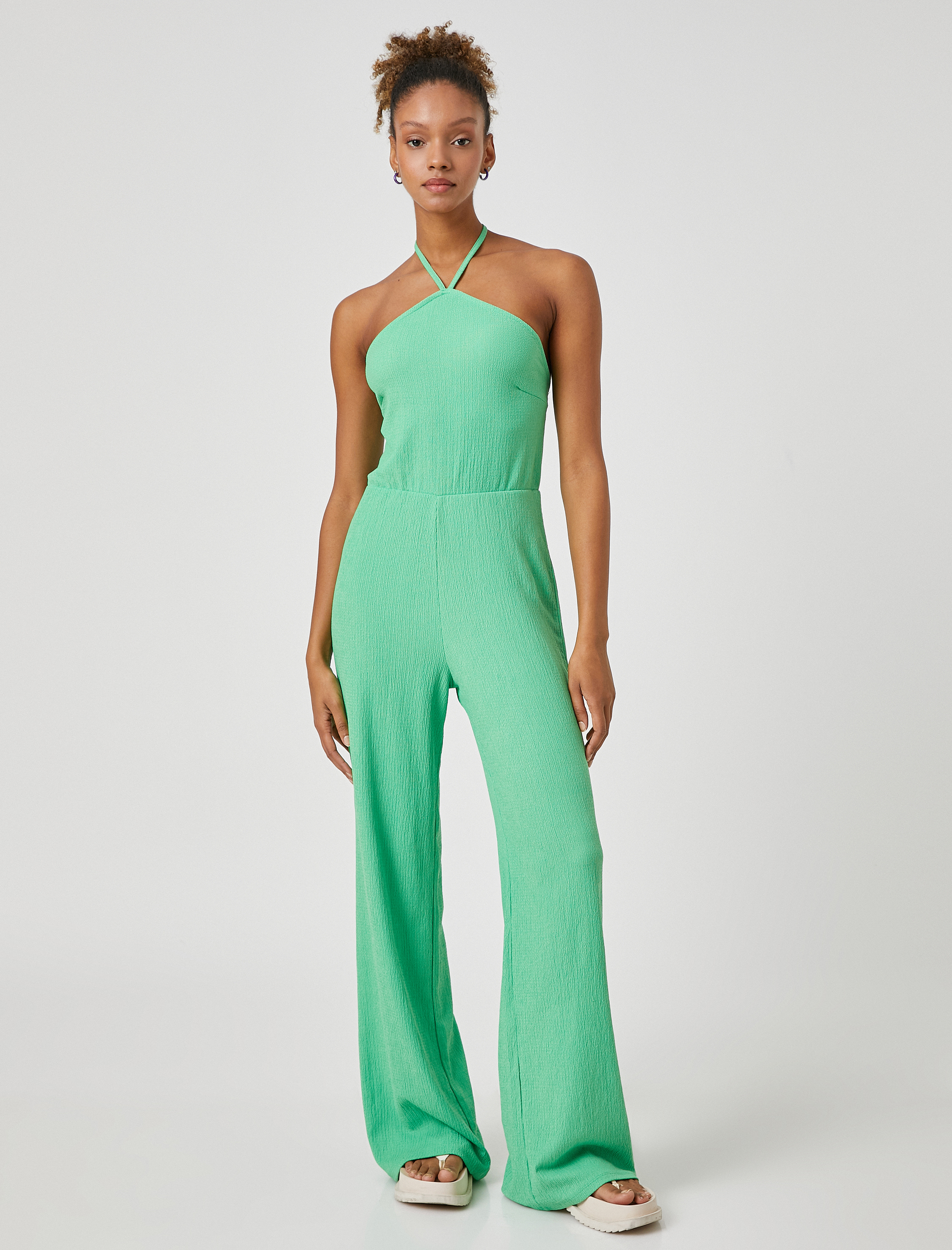   Halter Yaka Tulum Bol Paça Bürümcük