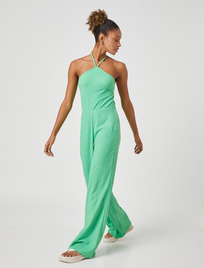  Halter Yaka Tulum Bol Paça  Bürümcük