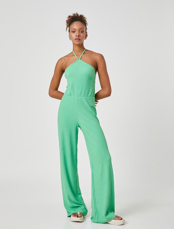  Halter Yaka Tulum Bol Paça  Bürümcük