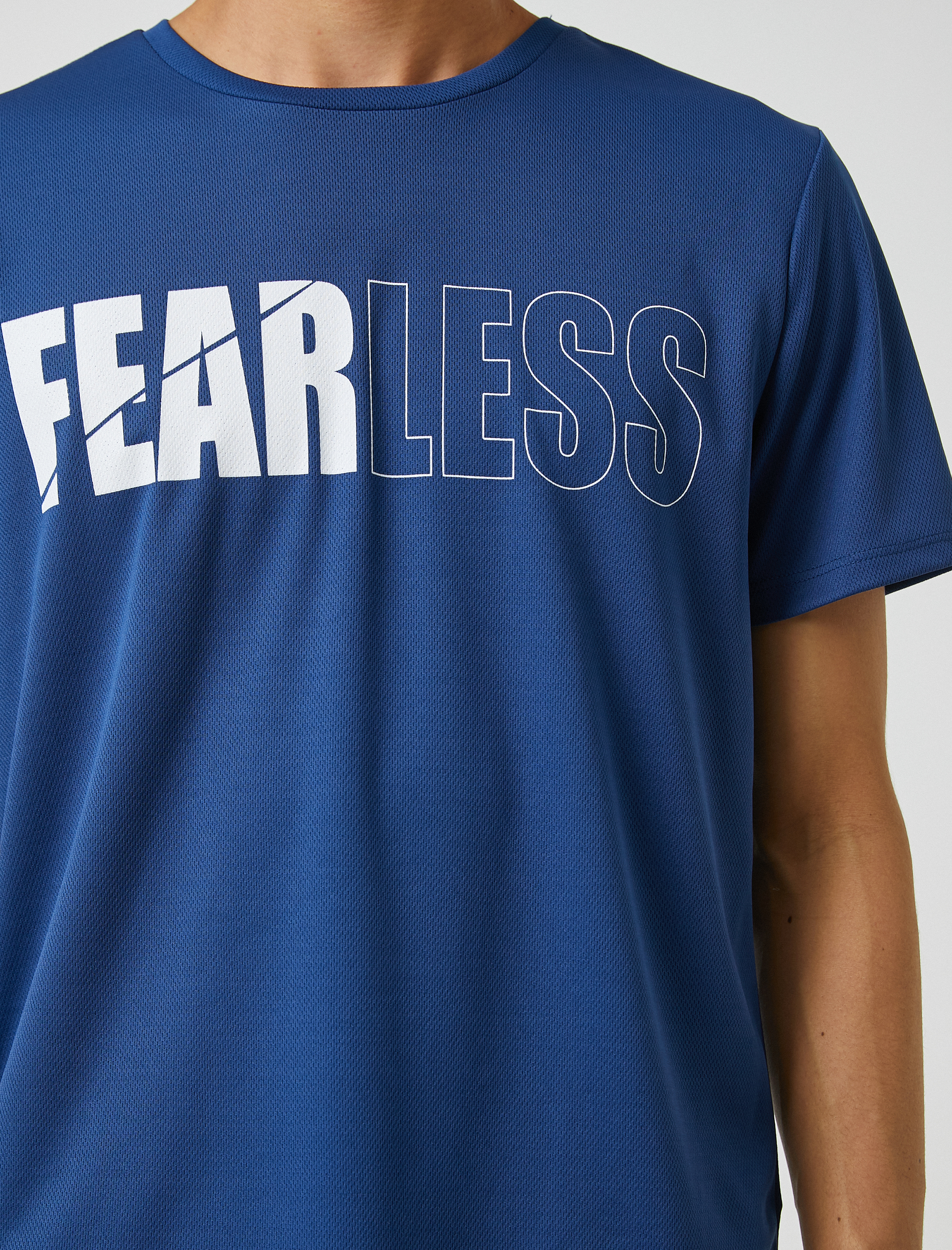   Spor Tişört Slogan Baskılı Bisiklet Yaka Nefes Alan Kumaş