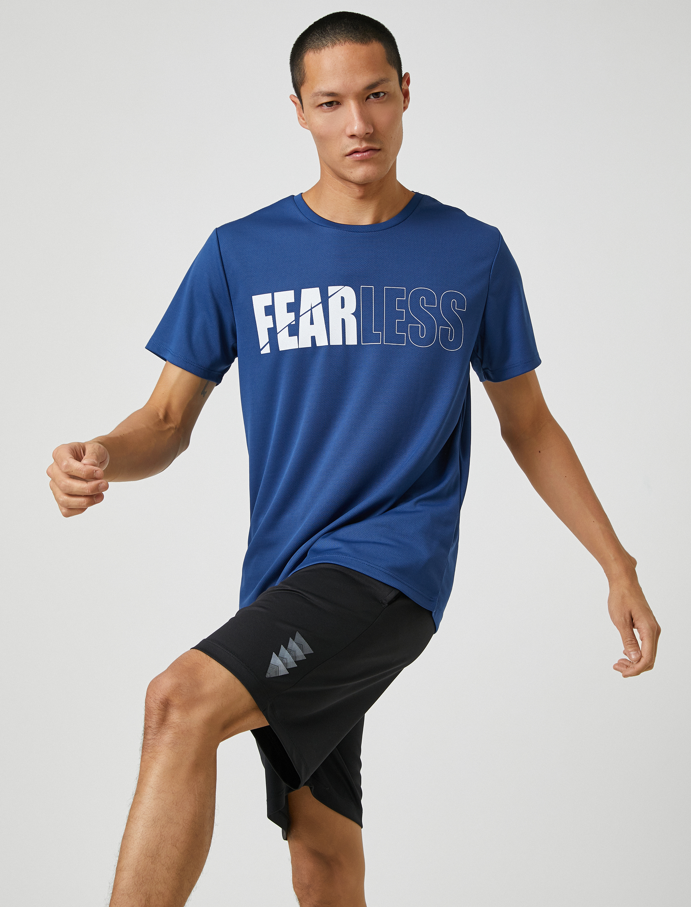   Spor Tişört Slogan Baskılı Bisiklet Yaka Nefes Alan Kumaş